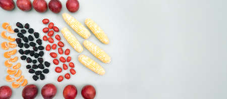 Various Foods that are Perfect for the Diet or healthy food on green pastel background.