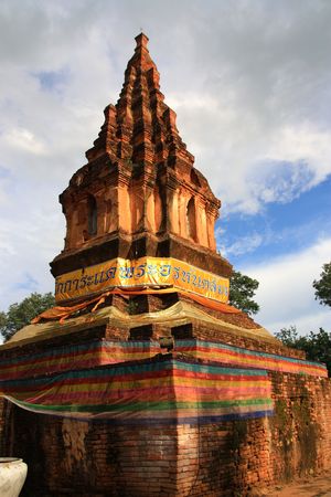 pagoda - ancient remains at Chaiyaphoom Thailandの写真素材