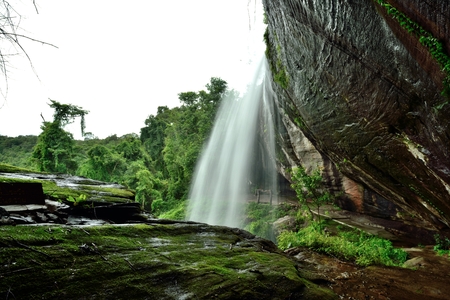 Pha Luang waterfall park, Si Mueang Mai District,Ubon Ratchathani Provinceの写真素材
