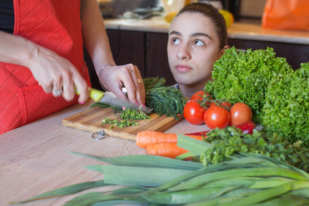 Healthy food articles. Girl with healthy food. Big c healthy foodの写真素材