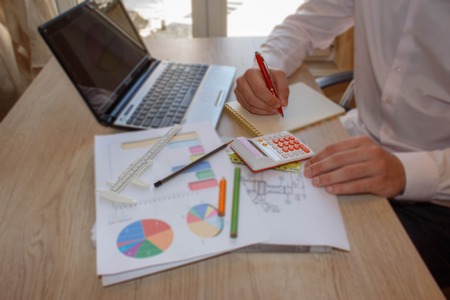 How to set up a small business. Business graph pictures. Making a business planの写真素材