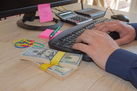 Man make money by business online. Business proposal pictures. Make money easy online