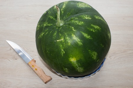 Refreshing desserts of watermelon. juicy and tasty watermelon on tableの写真素材