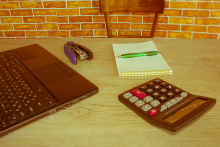 Concept of accountant's work. Planning budget, audit and Business concept - Retro colorの写真素材
