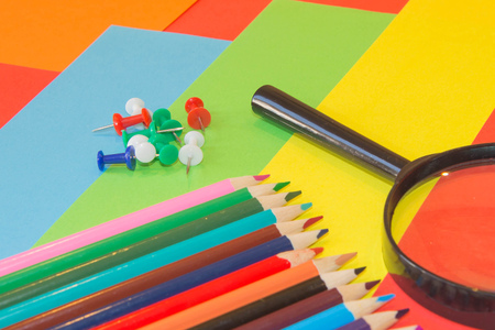 Colored Pencils. Texture wood colored pencils. variety of colorの写真素材