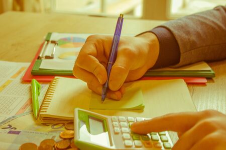 money on the table , Money and coin. business financial accounting concept