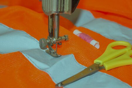 Tools for sewing for hobby set. Sewing kit. Thread, needles and cloth