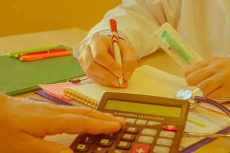 Health insurance application stethoscope concept for life planning. medical expenses imageの写真素材