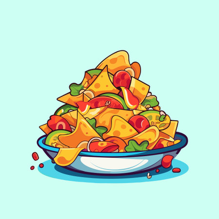 nachos clip art illustration for menu, poster, webのイラスト素材