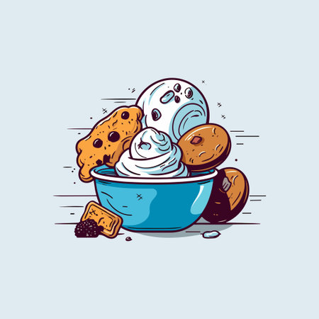 cookies and brownies ice cream clip art illustrationのイラスト素材