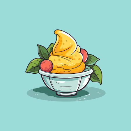 mango ice cream clip art illustrationのイラスト素材