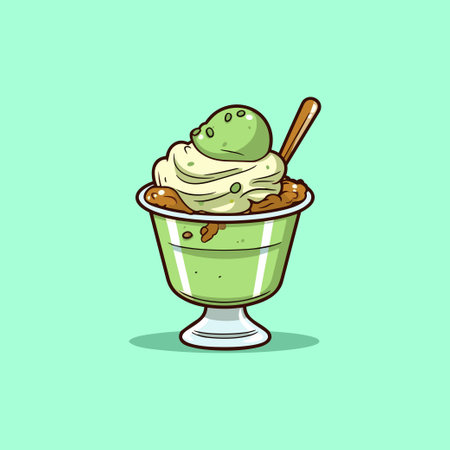 pistachio ice cream clip art illustrationのイラスト素材