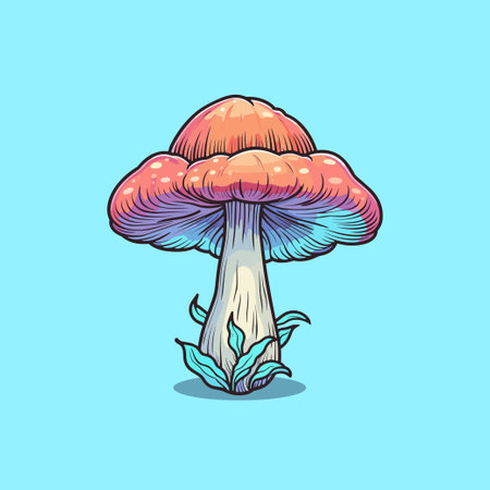oyster mushroom kawaii cartoon illustrationのイラスト素材