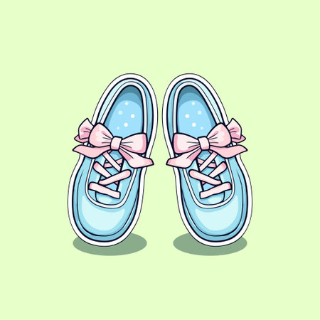 ballet flats sticker. kawaii vector illustrationのイラスト素材