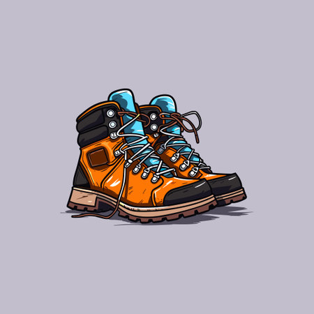 hiking boots vector clip art illustrationのイラスト素材