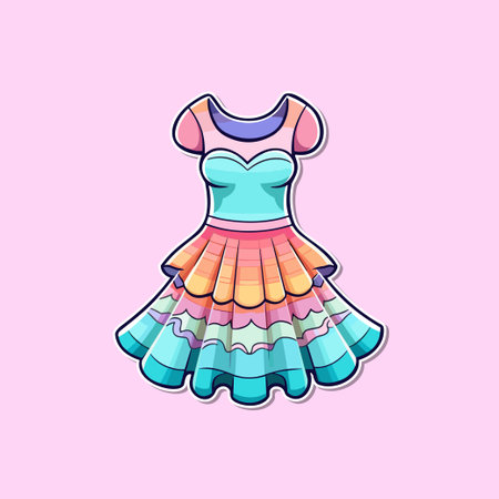 dress sticker. kawaii vector illustrationのイラスト素材
