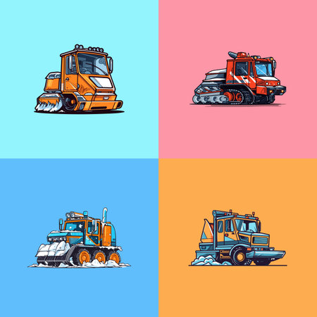 snowplow vector clip art illustrationのイラスト素材