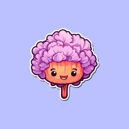 carnation sticker. kawaii cartoon illustrationのイラスト素材