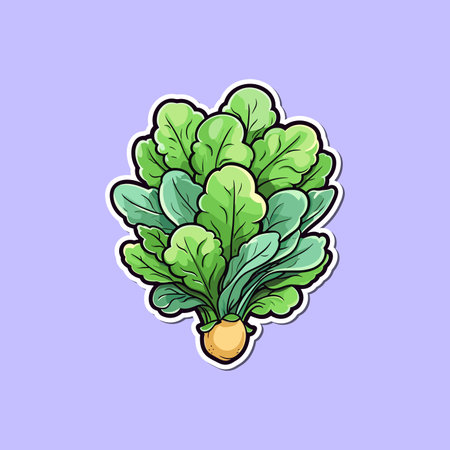 arugula sticker cool colors kawaii clip art illustrationのイラスト素材