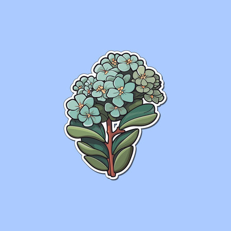kalanchoe sticker cool colors kawaii clip art illustrationのイラスト素材