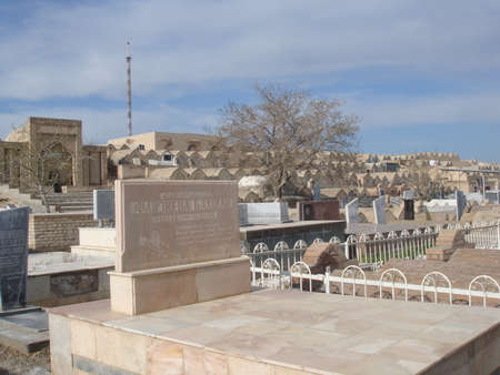 Graveyard in Bukhara in broad daylight, Uzbekistanのeditorial素材