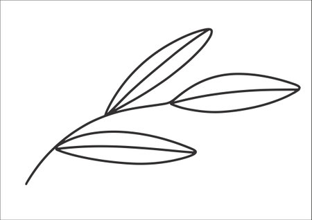 Black twig in a linear style on a white background. isolated element. vector illustration.のイラスト素材