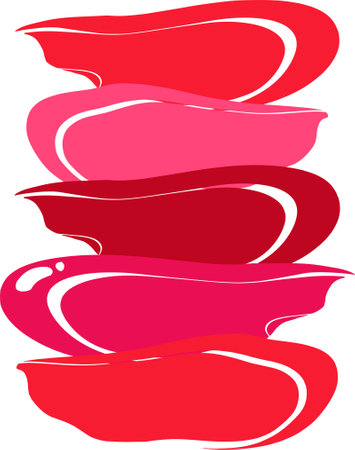 Abstract background of multi-colored strokes. A smear of lipstick. Pink, red, burgundy colors. cosmetic mark.のイラスト素材