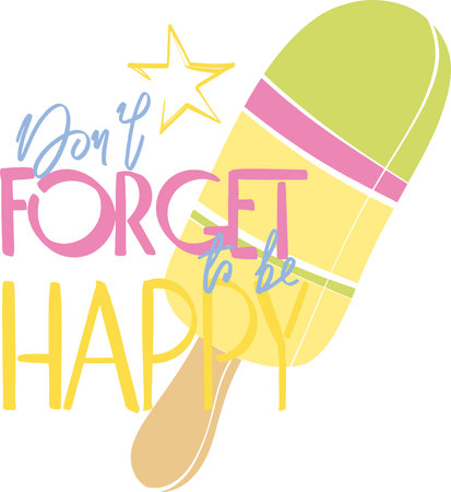 Poster for banner design. Motivational quote on popsicles background. Vector isolated design element. sweet food.のイラスト素材