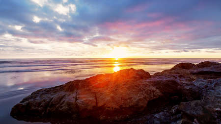 sunset over the seaの写真素材