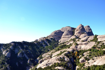 Small stone chapel on the mountains of Montserrat, Spainの写真素材