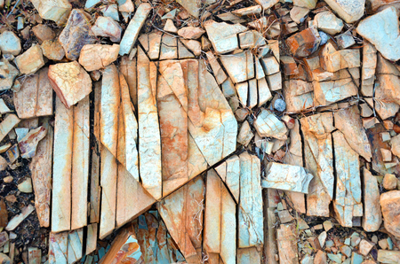 Natural abstract patterns and textures in fractured rockの写真素材