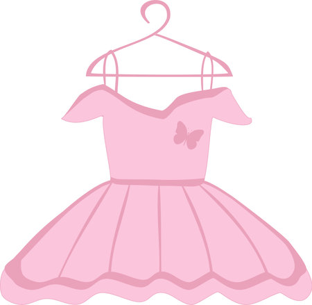 vector image of a pink dress for a little girl on a whiteのイラスト素材