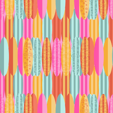 vector seamless pattern with the image of surfboards in different colorsのイラスト素材