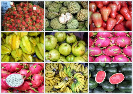 Tropical Fruit Collageの写真素材