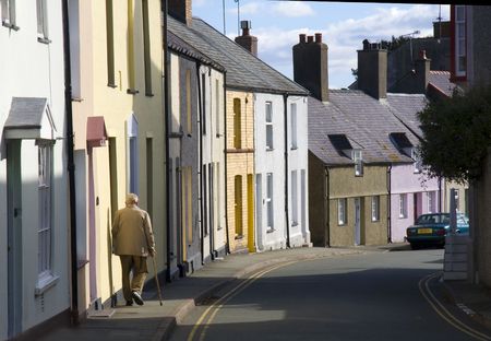 A street in Beaumaris, Angleseyの写真素材
