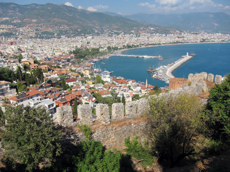 View of Alanya and Harbourのeditorial素材