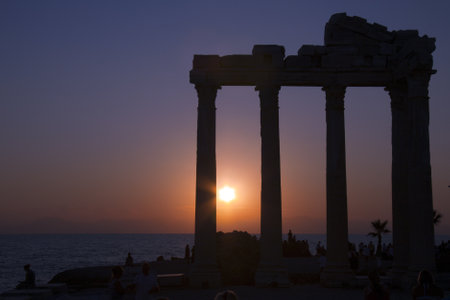 Sunset, Temple of Apollo, Side, Turkeyのeditorial素材