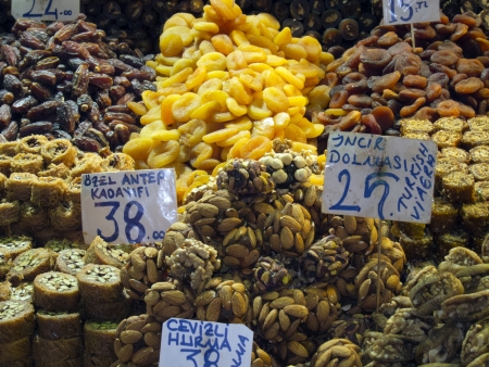 Dried Fruit, Spice, Bazaar, Istanbul, Turkeyの写真素材