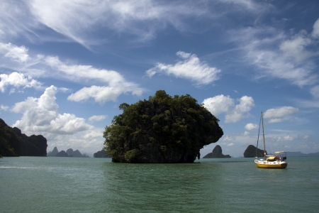 Yacht Phang Nga Bayの写真素材