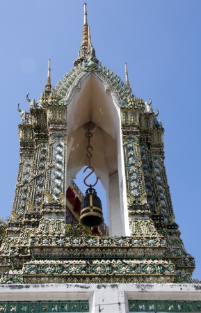 Temple bell tower, Wat Po, Bangkokの写真素材