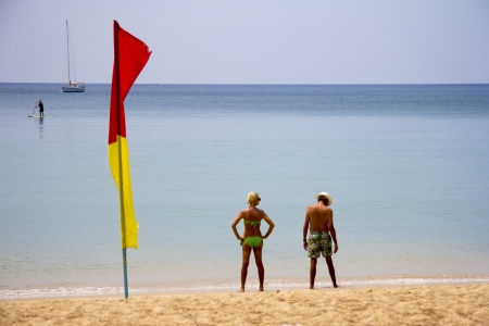 Beach scene, Bang Tao , Phuketの写真素材