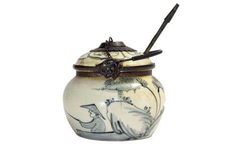 Chinese opium pipe isolated on white background - 1の写真素材