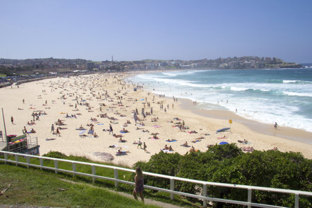 BONDI BEACH, AUSTRALIA - Mar 16TH  People relaxing on the beach on March 16th 2013  Bondi is one of the most famous beaches in the world のeditorial素材