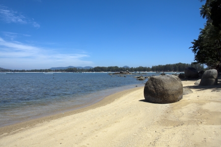 Rock on the beach, Bang Tao, Phuket, Thailandの写真素材