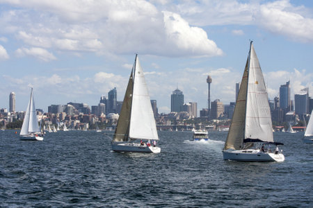 Sailing in Sydney Harbour, Australiaのeditorial素材
