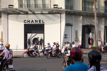 HO CHI MINH CITY, VIETNAM-OCT 29TH  The Chanel store on October 29th 2013  The store located in the Rex hotel arcade is the first Chanel store in Vietnam のeditorial素材