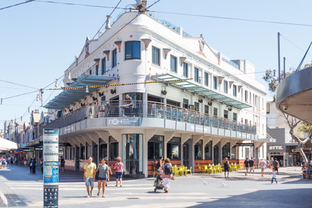 Manly, Sydney, Australia - March 13th 2013: The New Brighton Hotel pub and restaurant. The establishment is located on the Corso.のeditorial素材