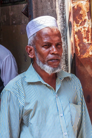 Colombo. Sri Lanka - December 21st 2016: Portrait of a muslim man in the Pettah District. This is...