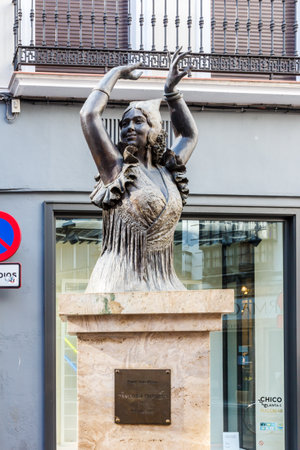 Seville, Spain - September 3rd 2015: Statue of Pastora Imperio. She was an actress and flamenco dancer.のeditorial素材