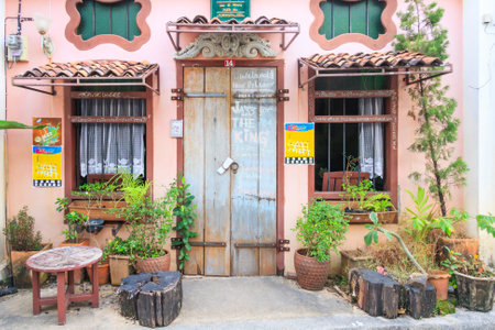 Phuket, Thailand - January 13th 2012: Bar in Soi Romanee in Old Phuket Town. The street was a former red light district.のeditorial素材
